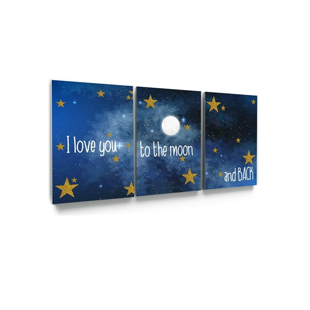 Love You To The Moon Back Canvas Wall Art Baby Boy Room Decor Ideas Mother Quotes Art Ready To Hang Art Baby Girl Wall Decor Home Decor Wall Decor Delage Com Br