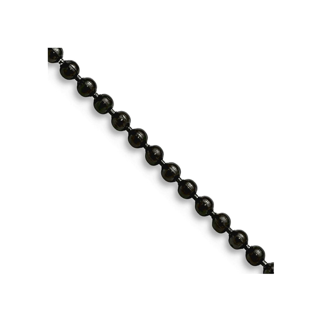 Stainless Steel Polished Fancy Lobster Closure 2.0mm Black Plated 30inch Ball Chain Necklace 30 Inch Chain Necklace for