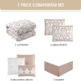 thumbnail image 7 of Nanshing Home 7 Pieces Comforter Set, California King, Blush, Jacquard Floral Pattern and Classy Damask Medallion Design, Ultra Soft, Includes Bed Skirt, Shams and Decorative Pillows, 7 of 7