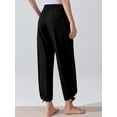 thumbnail image 3 of jinghuiyue Womens Yoga Pants Casual High Waist Wide Leg Elastic Drawstring Capri Palazzo Lounge Trousers with Pockets L, 3 of 6