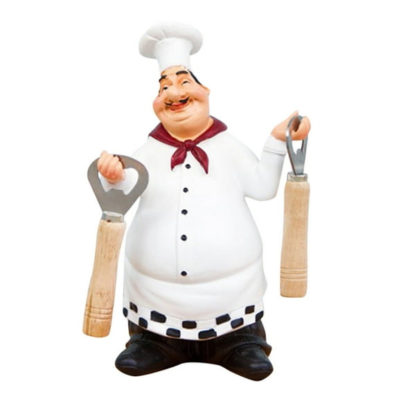 Italian Chef Figurines Kitchen Counter Top Collectible Statue with Chalkboard Design for Home and
