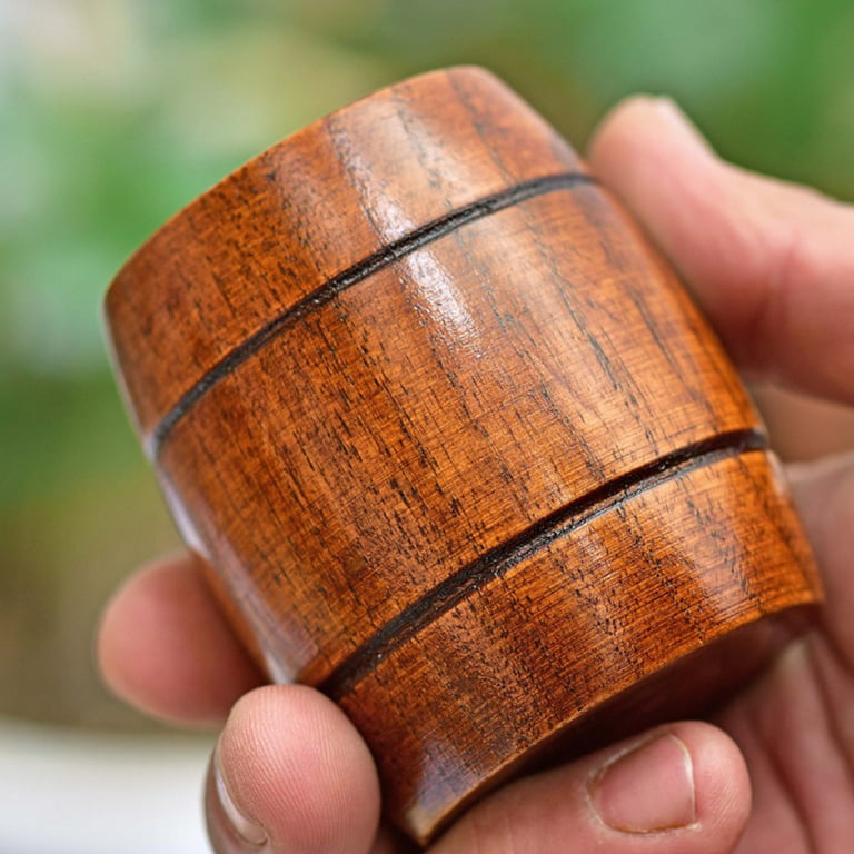 Set of 5 Wooden Drinking Cups Handmade - Artisraw
