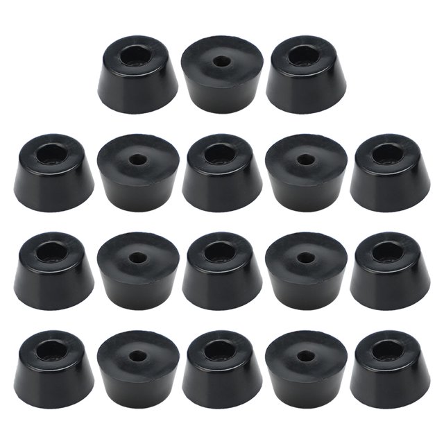 18pcs Topes de goma para muebles, patas de sofá, escritorio, altavoz, D24x20x13mm