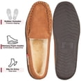 thumbnail image 3 of Alpine Swiss Moccasin Slipper Genuine Suede and Faux Shearling Lining, Chestnut, Men, 3 of 9