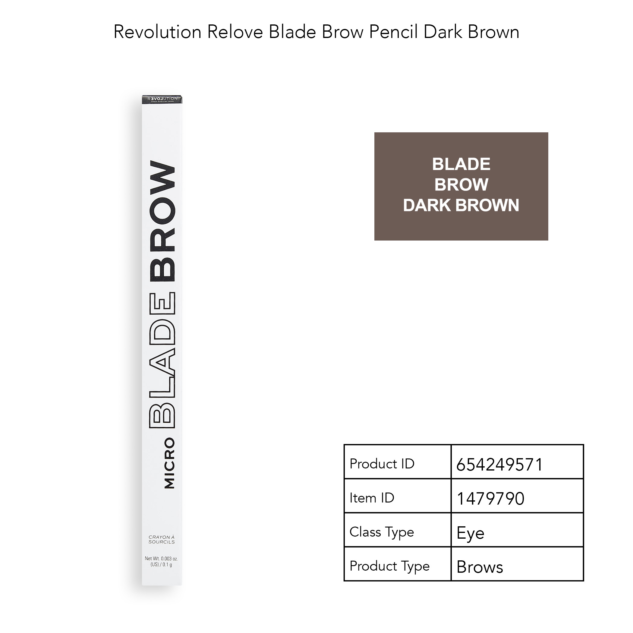 Relove by Revolution Blade Brow Pencil - Dark Brown