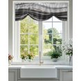 thumbnail image 3 of Tie Up Valance Curtain for Kitchen,Abstract Bending Striped Rod Pocket Short Curtains Adjustable Tie-Up Shade Valances,Black Gradient Wave Pattern Window Treatment for Bathroom Living Room Bedroom, 3 of 8