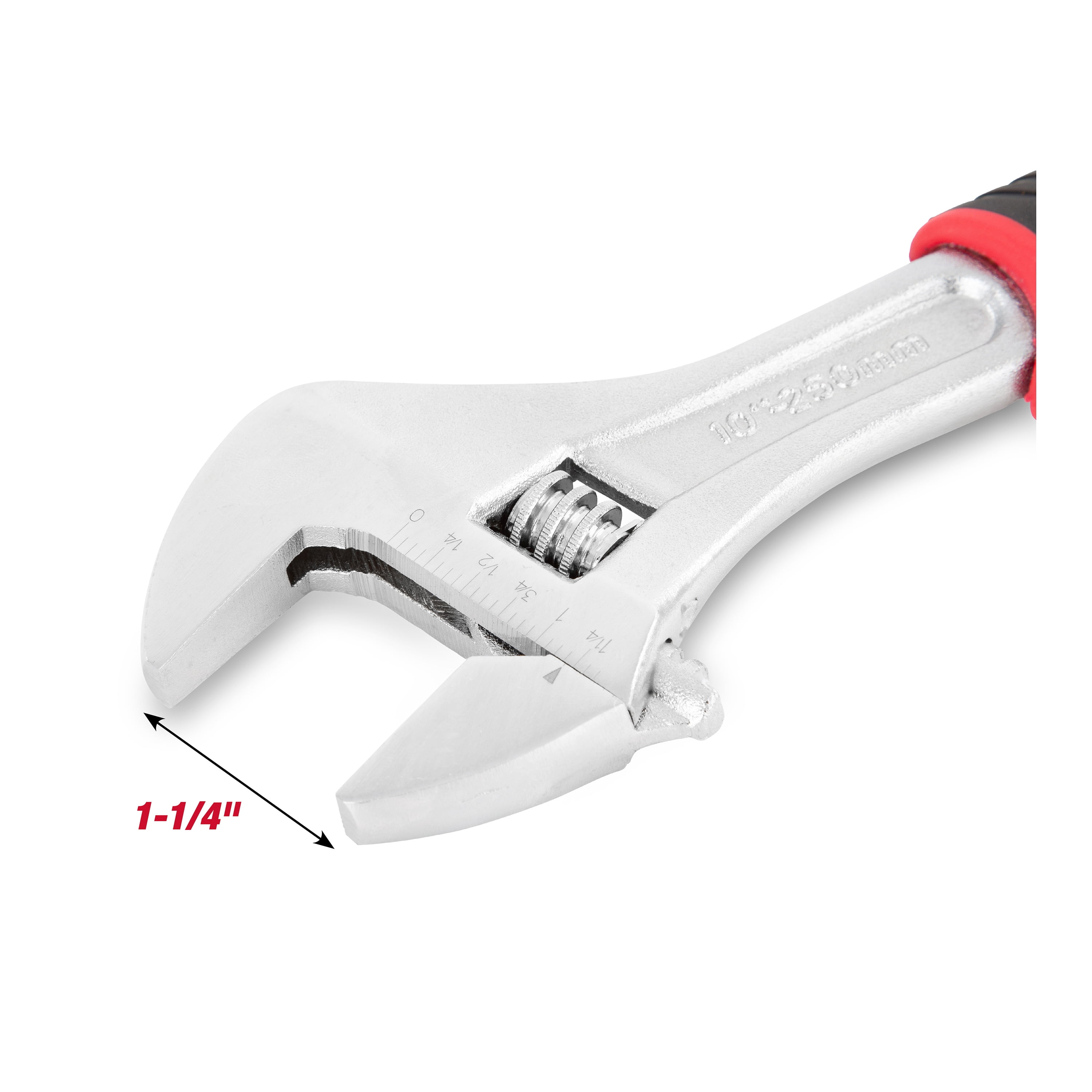 Hyper Tough 10-Inch Adjustable Wrench with Ergonomic Soft Grip