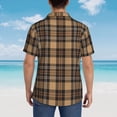 thumbnail image 4 of Fuzoiu khaki coffee plaid Print Hawaiian Shirt for Men, Summer Beach Casual Short Sleeve Button Down Shirts, Men’s Beach Summer Shirts with Pocket,3X-Large, 4 of 7