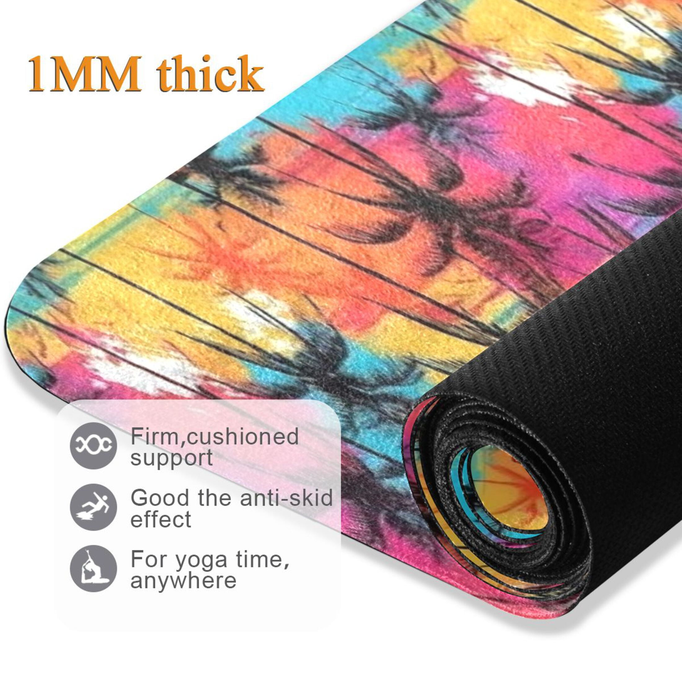 BZSMCE Yoga Mat Women Fitness Mat Tropical Sunset Pattern