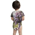 thumbnail image 3 of Yiaed Lilacs Teapot Scenic Painting Print Infant Climbing Short Sleeve Onesie One-Piece Baby Bodysuit Clothes 0-12 Months -9M, 3 of 6