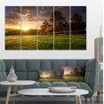 thumbnail image 1 of Fenced Ranch at Sunrise - Landscape Canvas Art Print, 1 of 3