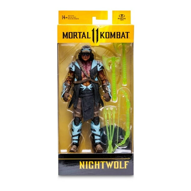 Original McFarlane Toys Mortal Kombat-NIGHTWOLF modelo de figura de acción de 7 pulgadas juguete coleccionable regalo de cumpleaños Gao Jinjia LED
