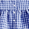 thumbnail image 4 of Kids Blue Plaid Outfit Set for Toddler Girls, 2T-3T Summer Outfit Set, Flutter Sleeve Top & Loose Pants, 4 of 6