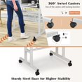 thumbnail image 4 of CZMJY Mobile Stand Up Desk, Height Adjustable Home Office Desk with Standing & Seating 2 Modes, Tilting Tabletop & Flexible Wheels, Rolling Laptop Cart Sit Stand Desk (Natural), 4 of 10