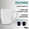 thumbnail image 2 of Curved Java Coffee Mug Set - 10 Pack - 12 Oz. - Stoneware Restaurant Cups - White, 2 of 5