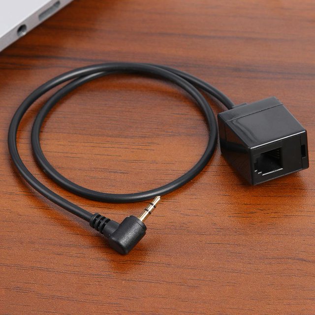 Adaptador de auriculares Conector estéreo TRS de 2,5 mm Macho a cable hembra RJ9 6P4C