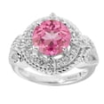 thumbnail image 2 of Sterling Silver with Pink Topaz and White Topaz Halo Ring, 2 of 3