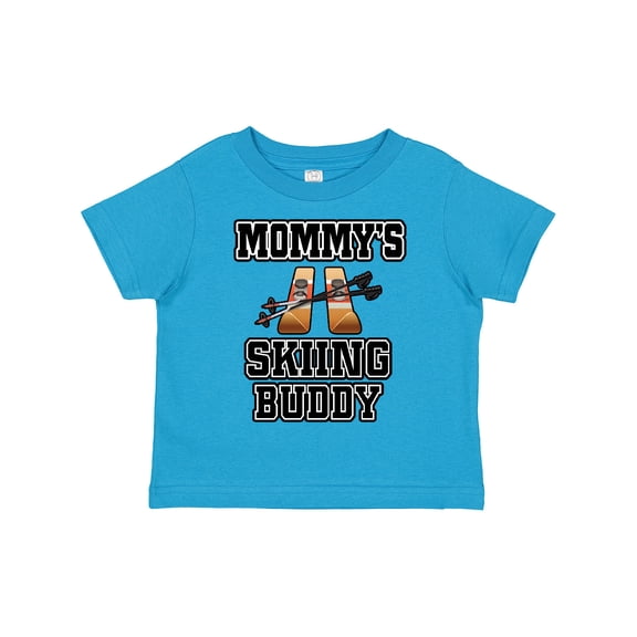 Inktastic Mommys Skiing Buddy for Kids Boys or Girls Toddler T-Shirt