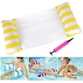 thumbnail image 1 of ZHAOCHENG Hamaca inflable flotante Flotadores y colchones inflables Hamaca flotante Tumbona de piscina Flotador de piscina inflable flotante portátil con bomba manual Colchón de piscina inflable (amar, 1 of 5