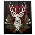 thumbnail image 2 of FREEAMG Christmas Deer Shower Curtain, Waterproof Fabric Shower Curtains with 12 Hooks for Bathroom Hotel Spa Home Decor, 60 x 72 Inch, 2 of 6