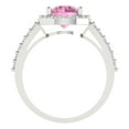 thumbnail image 4 of Halo Engagement Ring for Women - 1.86ct Simulated Pink Diamond in 14K White Gold Promise Ring, 4 of 6