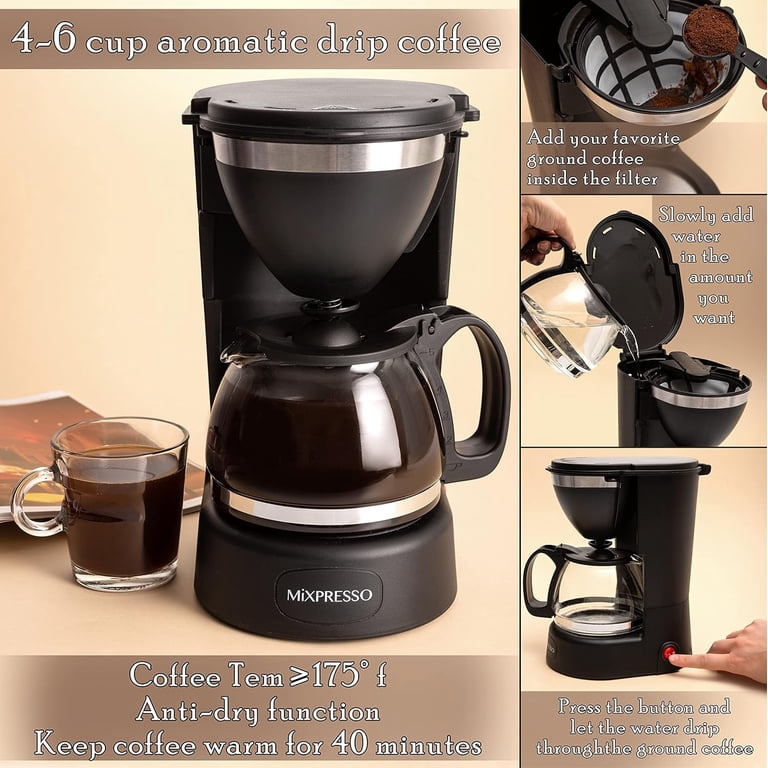 Mixpresso Compact 5-Cup Black Drip Coffee Maker photo 2
