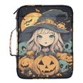 thumbnail image 2 of Haosy Accordion File Organizer Zipper Binder 500 Sheet 6-Tab Expanding File Folder Multi-Pocket 1.2 Inch 3 Ring Pumpkins Surround Cute Witch, 2 of 7