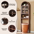 thumbnail image 6 of SinCiDo Arched Over The Toilet Storage Cabinet, Modern Bathroom Shelf Over Toilet with Acrylic Doors, Wooden Bathroom Space Saver Organizer above Toilet with Adjustable Shelf, 6 of 8