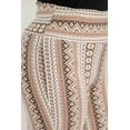 thumbnail image 5 of Plus Size High Waist Printed Soft Brushed Flare Pants - Cream, Brown Tribal, 5 of 6