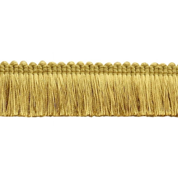 1 1/2" (3.5cm) Basic Trim Collection Brush Fringe Trim # 0150SB,, Antique Gold #C4 (Dark Yellow Gold) 5 Yards (15 ft/4.5m)