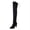 Black, variant on TIREOW Women's Over The Knee Stylish Thigh-High Chunky Heels Boots High Low Block Heel Riding Boots Platform Thigh High Round Toe Long Boots(Black,Gray )
