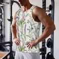 thumbnail image 5 of Gukieu Wisteria Flower Print Men's Quick Dry Fitness Vest, Round Neck Sleeveless Fitness Bodybuilding Top-X-Large, 5 of 7