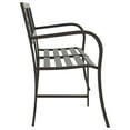 thumbnail image 2 of vidaXL Twin Garden Bench Black 237 cm Steel, 2 of 5