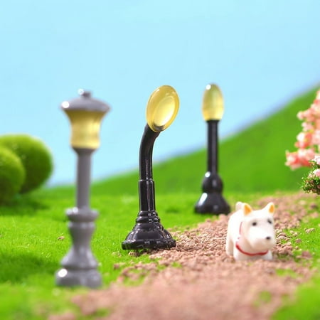 

9pcs Miniature Glow in the Dark Street Light Model Railway Train Post Lamp Decor Micro-landscape Decor