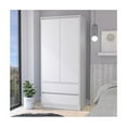 thumbnail image 2 of Pemberly Row Contemporary Engineered Wood Armoire with 2-Drawers in White, 2 of 5