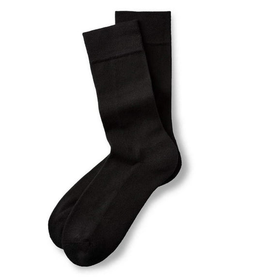 Men’s Crew Dress Socks Size 8 to 13 Seamless Black: 1Pair