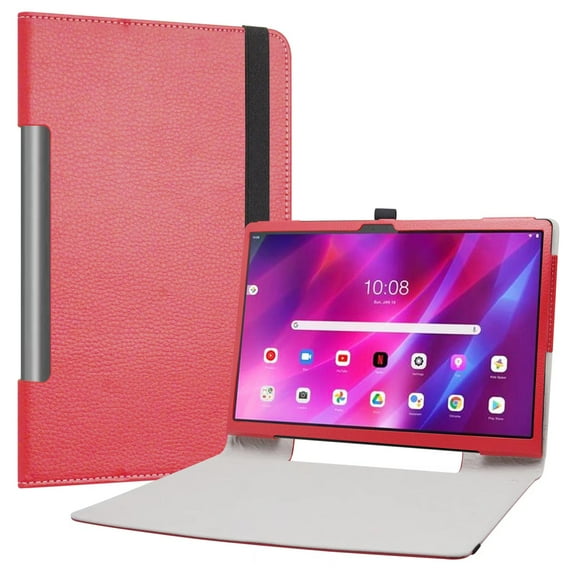 Labanema 13" Lenovo Yoga Tab 13 (YT-K606F) Case, PU Leather Folio Stand Protective Case, Cover for 13" Lenovo Yoga Tab 13 (YT-K606F) (Red)