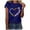 Blue, variant on asdoklhq 2026 Summer Fall Plus Womens Tops,Ladies Tops,Womens Shirts under $5,Fashion Women Summer Loose Print Round-Neck T-Shirt Short Sleeve Casual Blouse