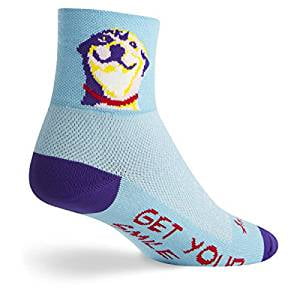 SockGuy Classic Grin Socks 3 inch Blue Dog Small Medium Unisex Synthetic