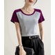 thumbnail image 1 of Camiseta de algodón para mujer, cuello redondo, corte ajustado, cuello redondo, transpirable, cómoda, sin costuras, transición de sin mangas a con mangas, 1 of 4