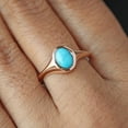 thumbnail image 2 of Oval Cut Tourqoise Solitaire Ring, 925 Sterling Silver Ring, Light Waight Jewelry. Gift For Her. Bezel Setting, 2 of 5