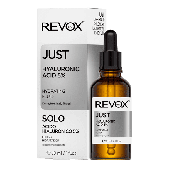REVOX B77 JUST Hyaluronic Acid Serum for Face – 5% Pure Hyaluronic Acid for Hydrating, Moisturizing & Anti-Aging – Anti-Wrinkle Serum for Face & Neck - 30 ml Bottle