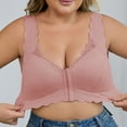 thumbnail image 2 of TEVEQ Front Closure Bras for Women Seamless Wireless Push Up Bra No Underwire Full Coverage Comfort Bras Front Buttoned Back Lace Thin Plus Size Close In Bra for Women Rose Gold 3Xl, 2 of 7