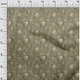 thumbnail image 3 of oneOone Cotton Cambric Olive Green Fabric Florals Quilting Supplies Print Sewing Fabric By The Yard 42 Inch Wide, 3 of 4