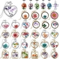 thumbnail image 2 of EOEMY Natural Dried Real Flower Pendant Necklace Square Round Heart Glass Locket Xmas-47-Cross, 2 of 9