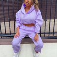 thumbnail image 3 of Jogging Suits For Women 2 Piece Sweatsuits Tracksuits Outfits Ladies Long Sleeve Crop Hoodie Tops Sweatpants Sets, 3 of 4