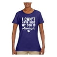 thumbnail image 2 of Wild Bobby, I Can't Have Kids My Dog is Allergic Funny, Dog Lover, Women Graphic Tee, Purple, 3X-Large, 2 of 4