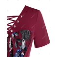 thumbnail image 4 of Tamaño más atan para arriba la impresión floral de la hebilla de camiseta Rosegal Camisetas tallas grandes, 4 of 5
