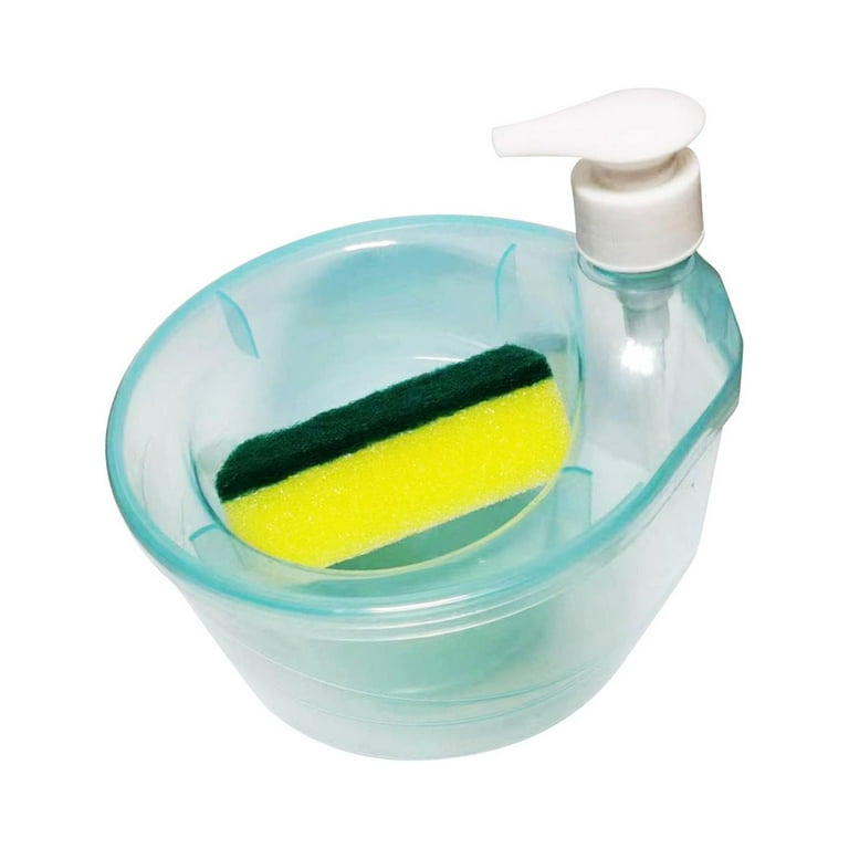 Soap Dispenser and Scrubber Holder Kitchen Cleaning Dispenser for Home  Dorms Round Shape