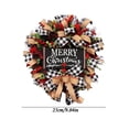 thumbnail image 2 of BOPORO Christmas Pre Lit Wreath and Swag with Lights Artificial 9.8in Christmas Garland for Front Door Outdoor Indoor Home Party Decoration with Bow Pine Cones Berries, 2 of 5